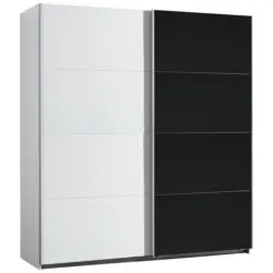 Schwebet&uuml;renschrank in Schwarz, Wei&szlig;