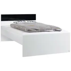 Bett 120/200 cm in Schwarz, Weiß