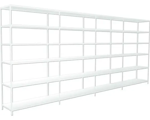 Grundregal Anbauregal Steckregal Schulte Regalwelt weiß 2300 x 4000 x 500 mm 24 Böden Tragkraft 2040 kg