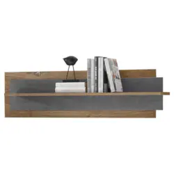 Wandboard in 115/30/20 cm Eichefarben, Dunkelgrau