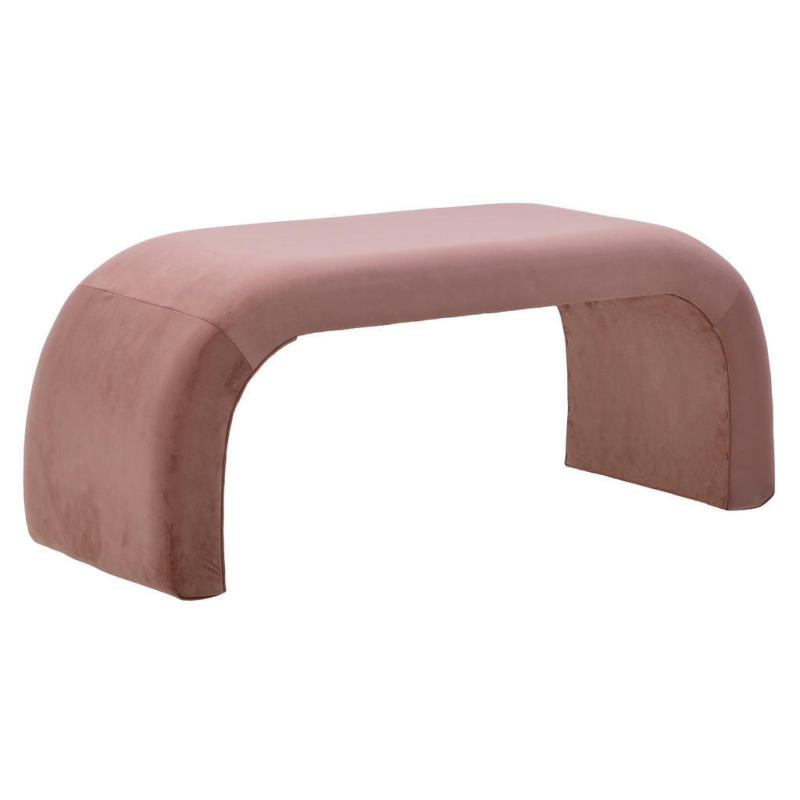 Sitzbank in Holz, Textil Pink