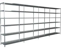 Grundregal Anbauregal Steckregal Schulte Regalwelt verzinkt 2300 x 3800 x 500 mm 24 Böden Tragkraft 2040 kg