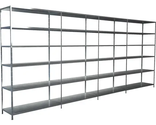 Grundregal Anbauregal Steckregal Schulte Regalwelt verzinkt 2300 x 3800 x 500 mm 24 Böden Tragkraft 2040 kg