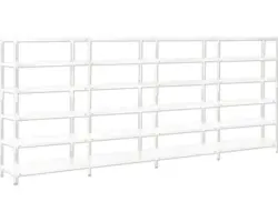 Grundregal Anbauregal Steckregal Schulte Regalwelt weiß 2300 x 3800 x 350 mm 24 Böden Tragkraft 2040 kg