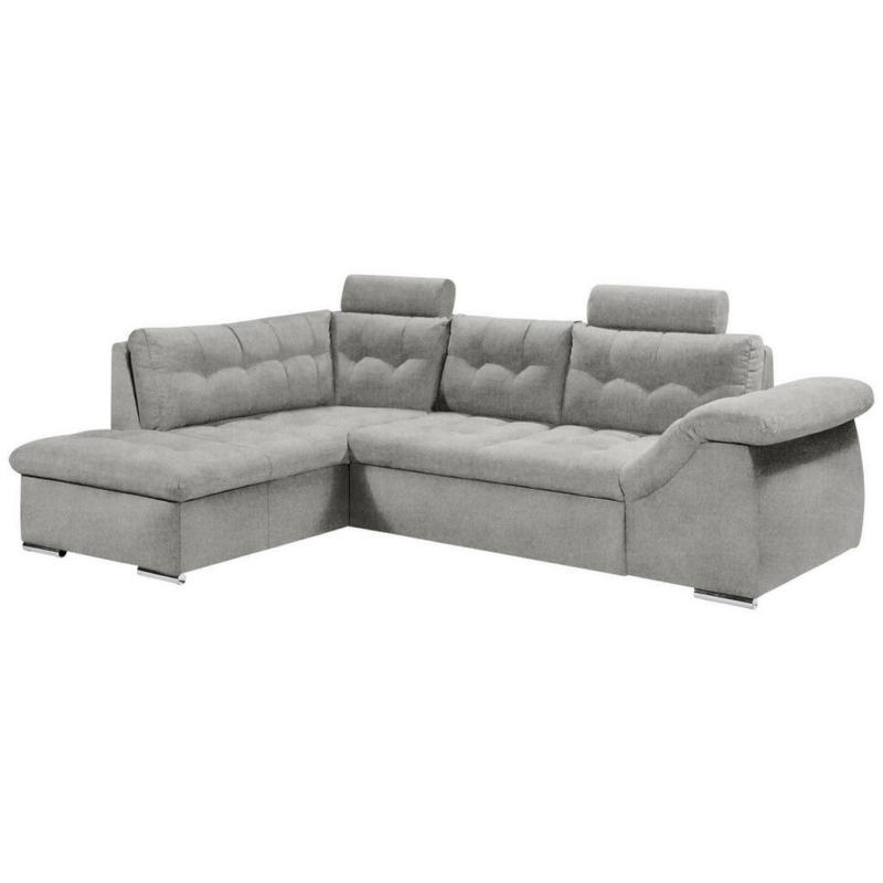 Ecksofa in Mikrovelours Grau