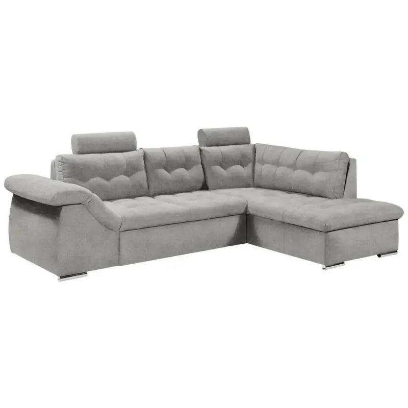 Ecksofa in Mikrovelours Grau