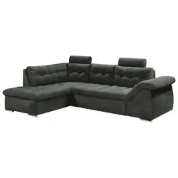Ecksofa in Mikrovelours Anthrazit
