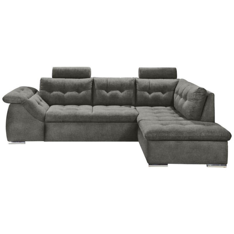 Ecksofa in Mikrovelours Anthrazit