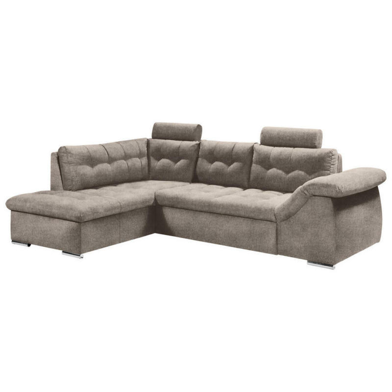 Ecksofa in Mikrovelours Beige