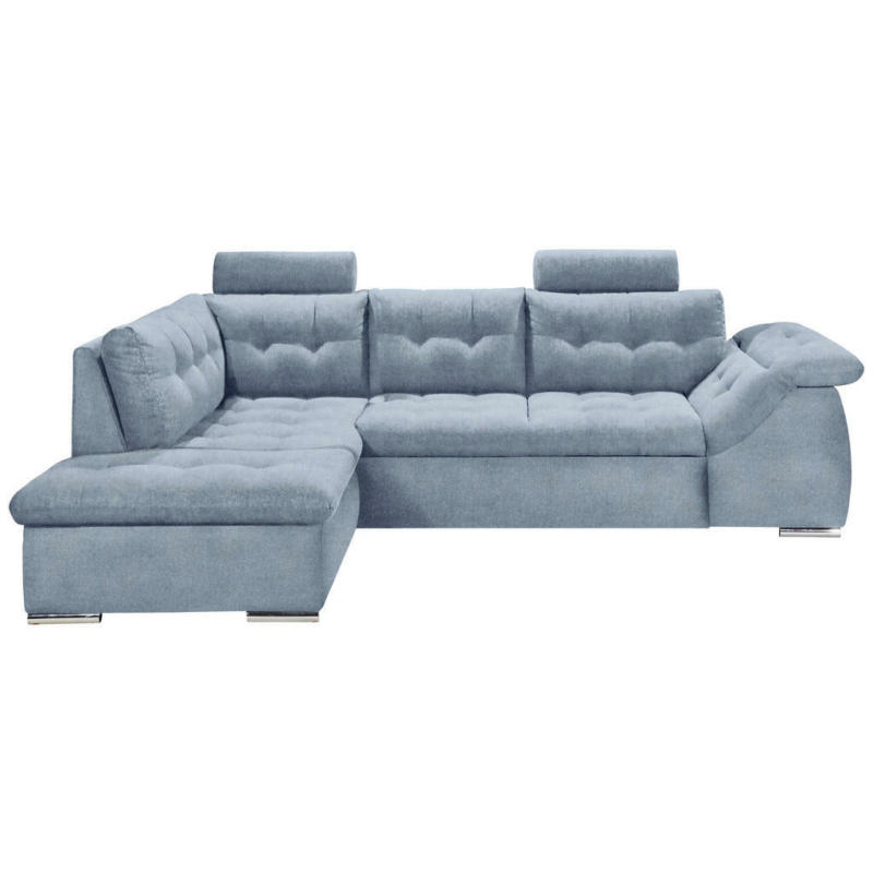 Ecksofa in Mikrovelours Blau