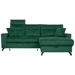 Ecksofa in Velours Grün