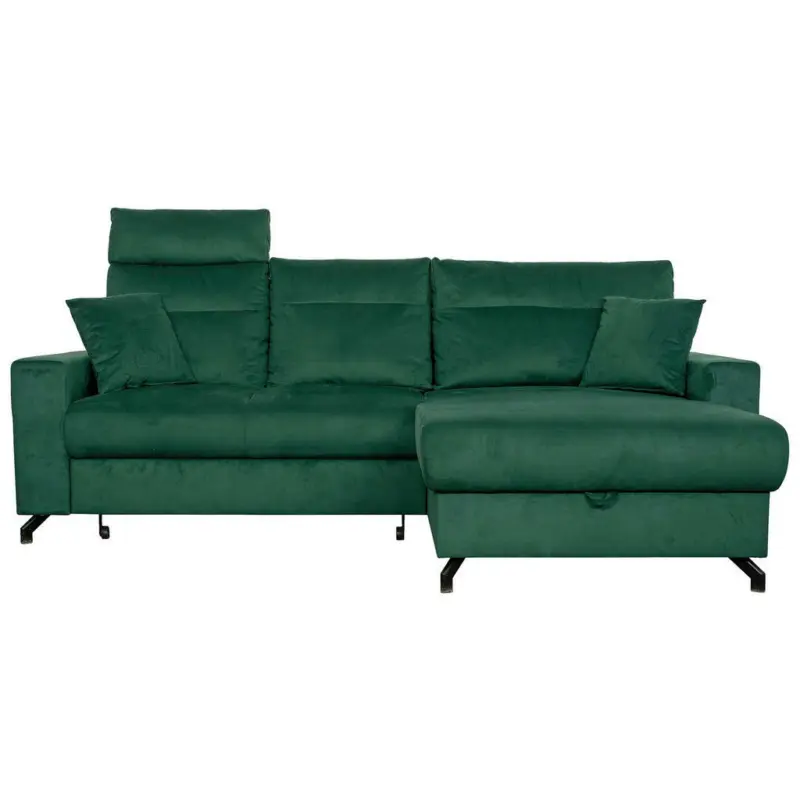 Ecksofa in Velours Grün