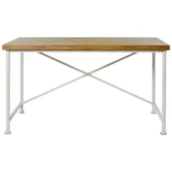 Schreibtisch 140/60/75,5 cm in Weiß, Eichefarben