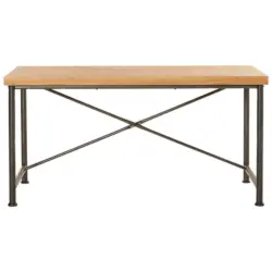 Schreibtisch 140/75,5/60 cm in Weiß, Eichefarben