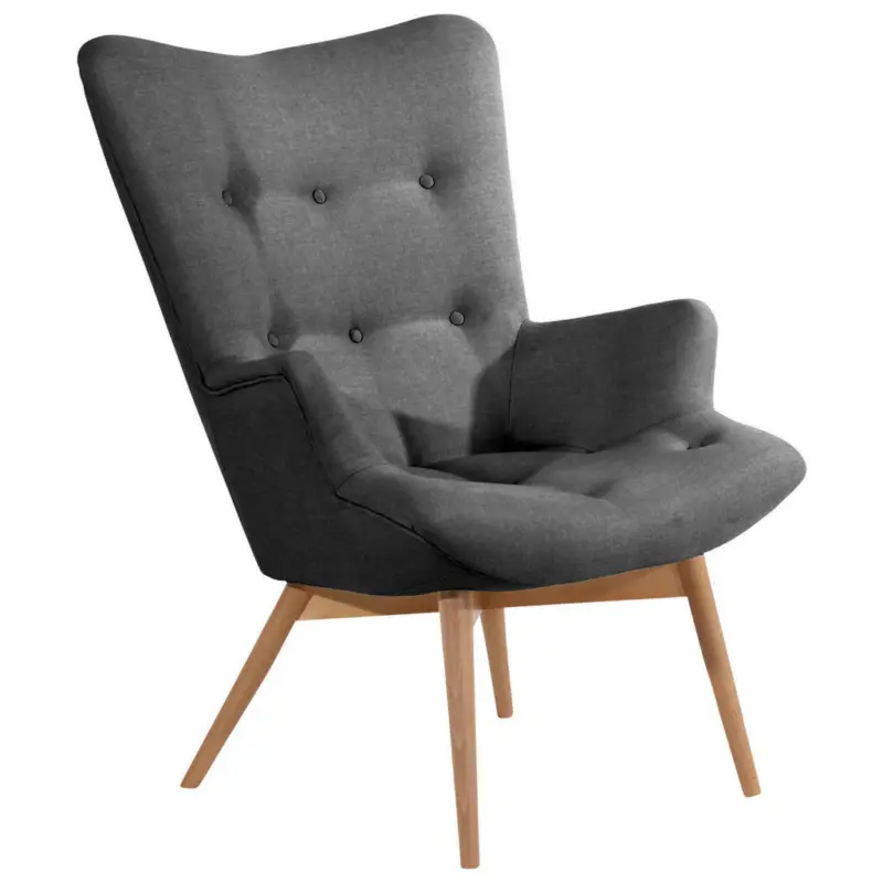 Sessel in Flachgewebe Anthrazit