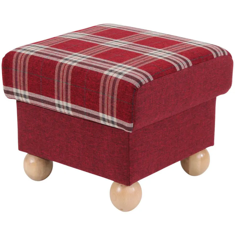 Hocker in Textil Rot
