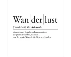 Glasbild Wanderlust 20x20 cm