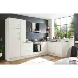 Eckküche 310/175 cm in Anthrazit, Weiß