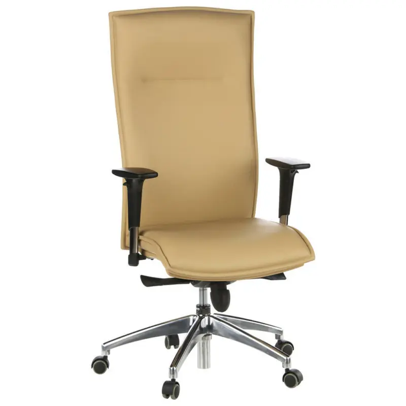 Chefsessel in Lederlook Beige