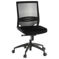 Drehstuhl in Netzbespannung, Flachgewebe Schwarz