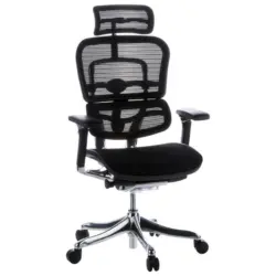 Drehstuhl in Netzbespannung Schwarz, Chromfarben