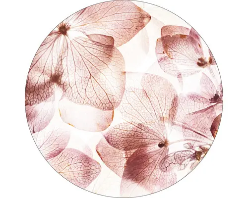 Glasbild rund Transparent leaves II Ø 30 cm