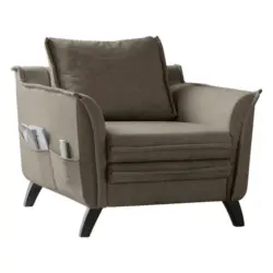 Sessel in Webstoff Hellbraun