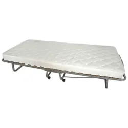 Klappbett 90/204 cm Weiß, Alufarben