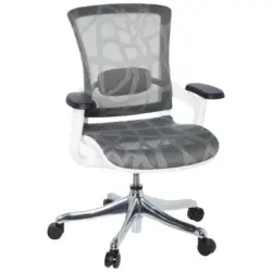 Drehstuhl in Netzbespannung Grau, Weiß