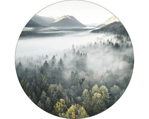 Glasbild rund Misty valley IV Ø 30 cm