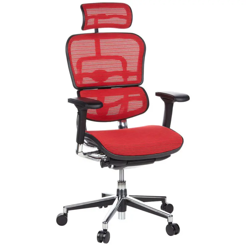 Drehstuhl in Netzbespannung Rot, Schwarz