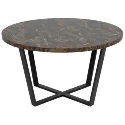 Couchtisch in Metall, Holzwerkstoff 77/77/44 cm