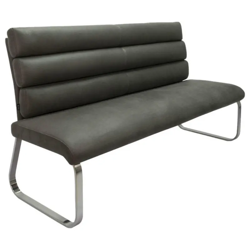 Sitzbank 180/94,5/70 cm in Grau, Edelstahlfarben