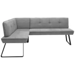 Eckbank 134/215 cm in Grau, Schwarz