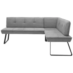 Eckbank 192/134 cm in Grau, Schwarz
