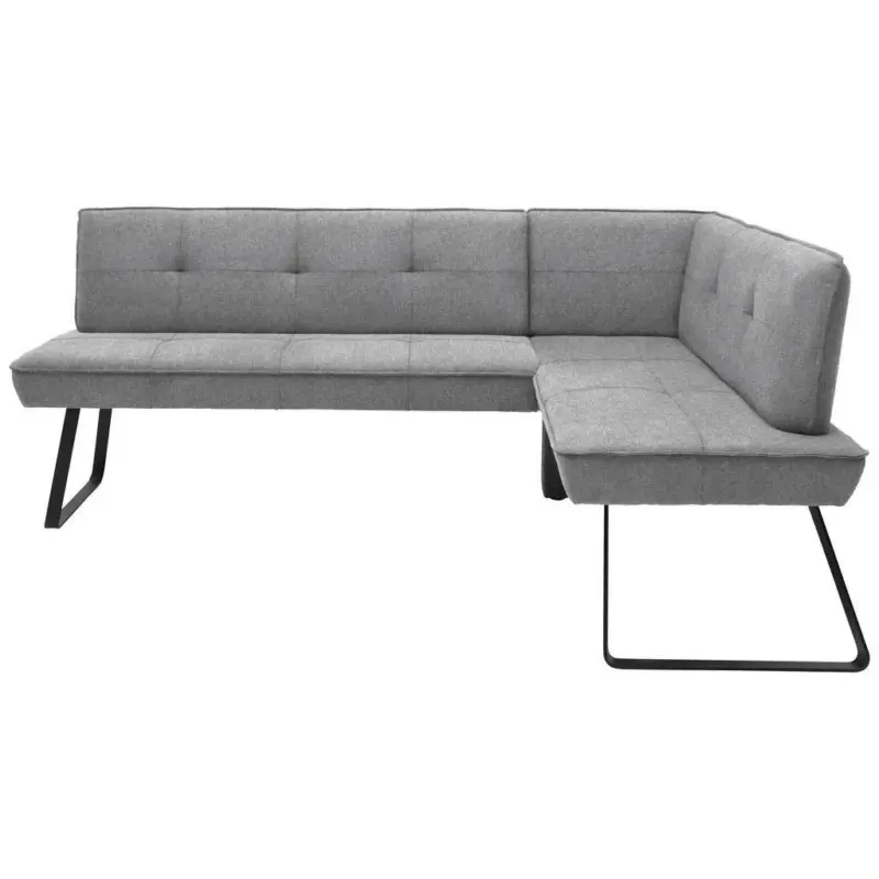 Eckbank 192/134 cm in Grau, Schwarz
