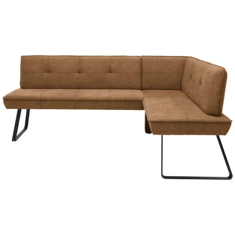 Eckbank 192/134 cm in Schwarz, Cognac