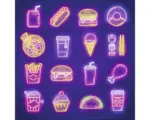 Hornbach Glasbild Neon food 30x30 cm