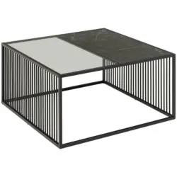 Couchtisch in Glas, Holzwerkstoff 80/80/40 cm
