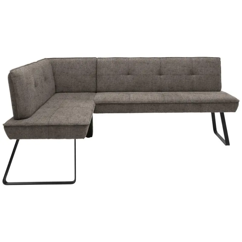Eckbank 134/204 cm in Schwarz, Hellbraun