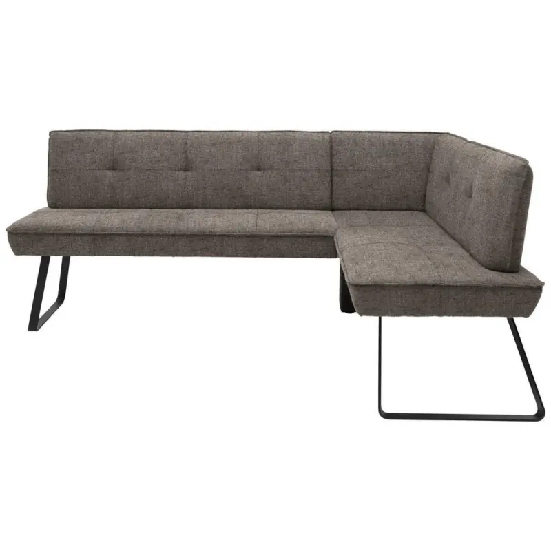 Eckbank 192/134 cm in Schwarz, Hellbraun