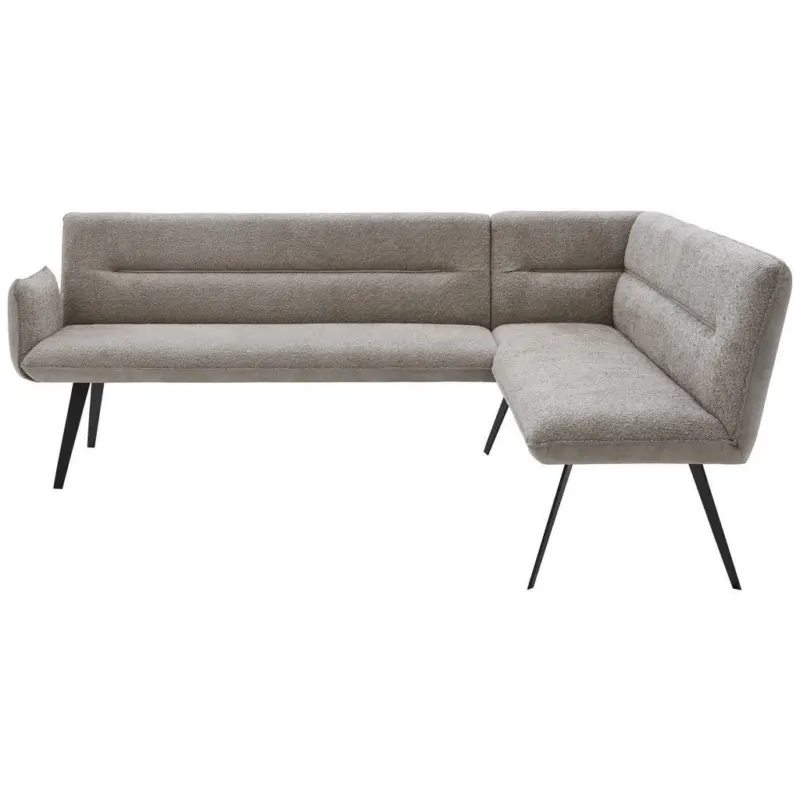 Eckbank 228/170 cm in Schwarz, Hellgrau