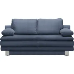 Schlafsofa in Webstoff Blau