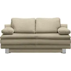 Schlafsofa in Webstoff Beige