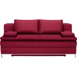 Boxspringsofa in Flachgewebe Rot