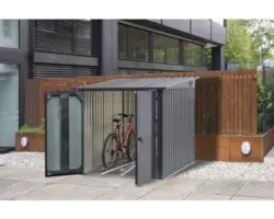 Fahrradgarage für 3 Fahrräder 149 x 192 cm anthrazit