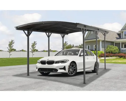 Einzelcarport mit Tonnendach 8 mm Doppelstegplatten 300 x 505 cm anthrazit