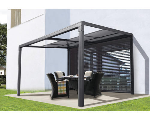 Pergola, Pavillon Air II inkl. Schiebedach 392 x 305 x 262 cm anthrazit