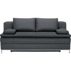 Boxspringsofa in Flachgewebe Dunkelgrau