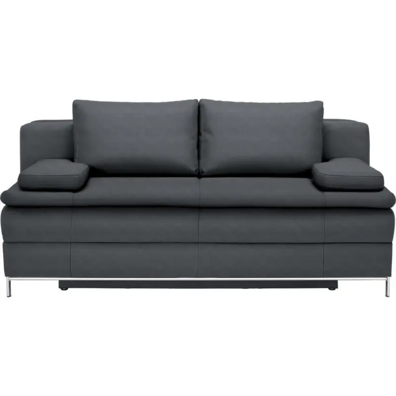 Boxspringsofa in Flachgewebe Dunkelgrau